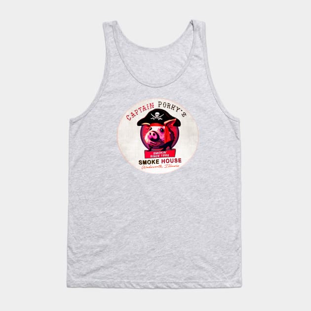 Captain Porky's Smoke House • Wadsworth, Illinois Tank Top by The MKE Rhine Maiden